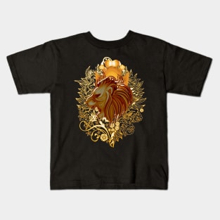 Elegant golden lion Kids T-Shirt
